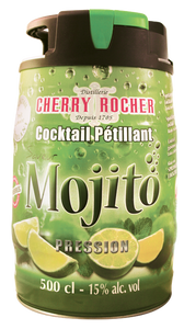 Fût de Mojito 5 litres Cherry Rocher® déjà dosé et prêt à servir - MOJITOSTORE